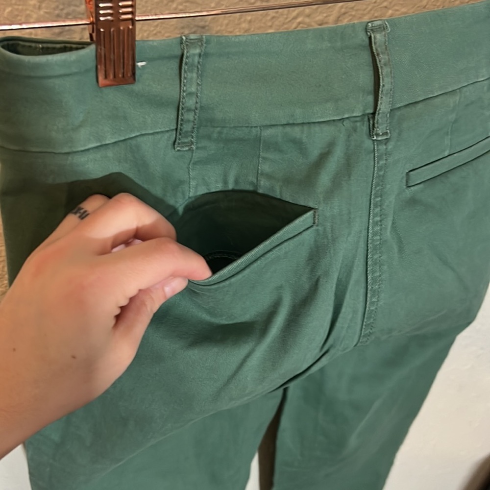 Ann Taylor Loft Marisa 00P Green Casual Capri - Picture 6 of 8